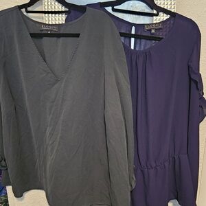 Eloquii Women's Green and Deep Purple Blouses